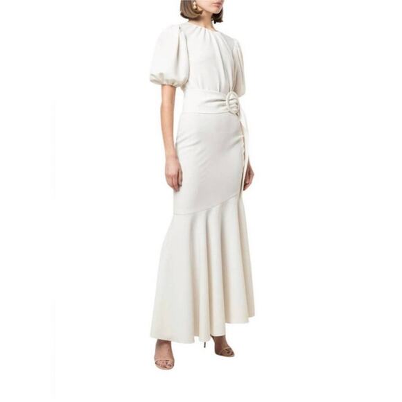 Sachin + Babi Size 22 W NEW Ivory Stretch Crepe Camila Dress Asymetcial Hem NWT - Picture 6 of 9